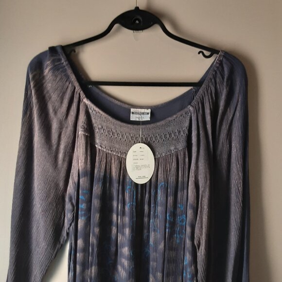 Shoreline New Blue Rayon Flowy Tunic Dress One Size - Picture 2 of 15